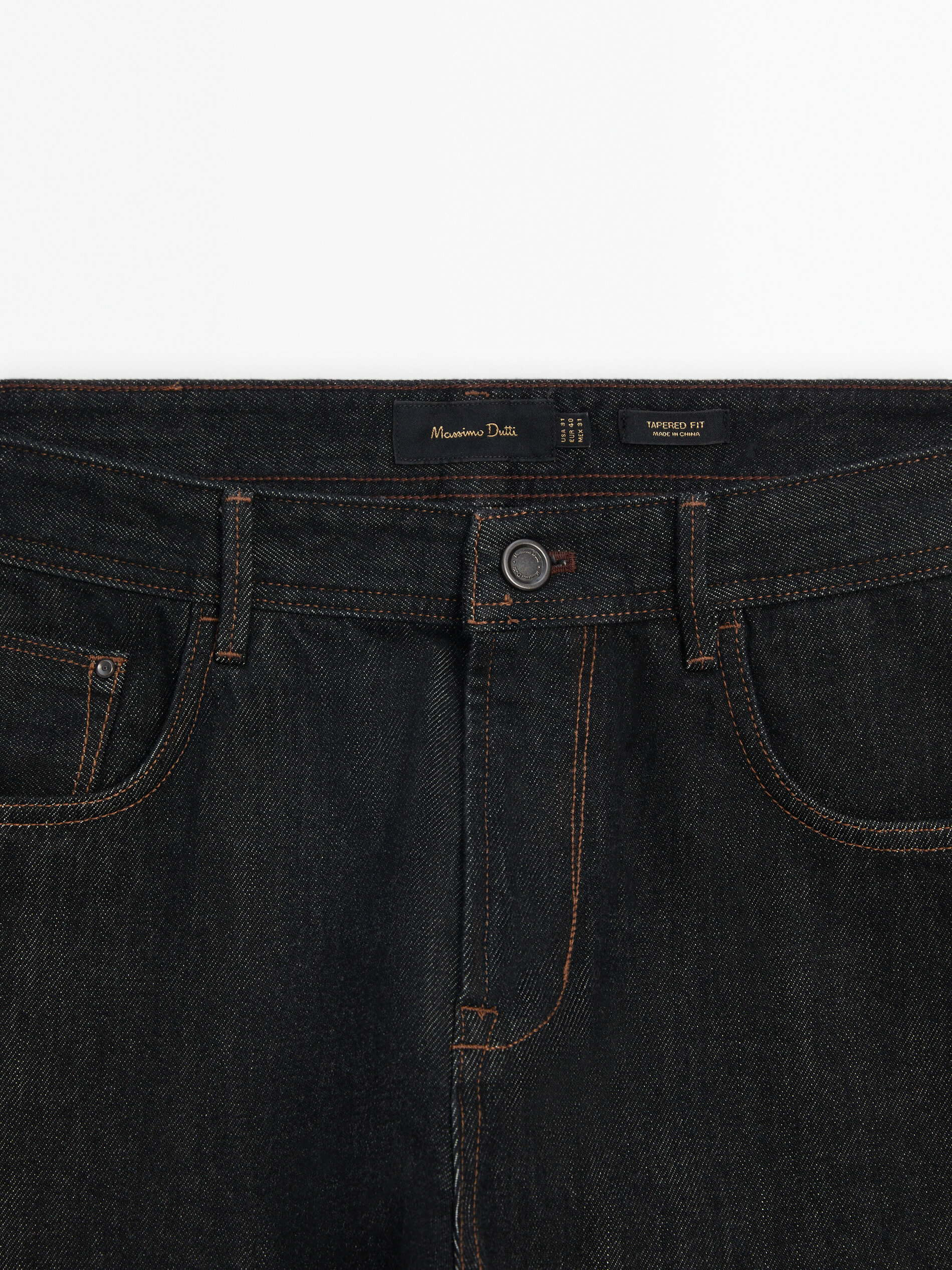 Jeans selvedge rinse wash tapered fit