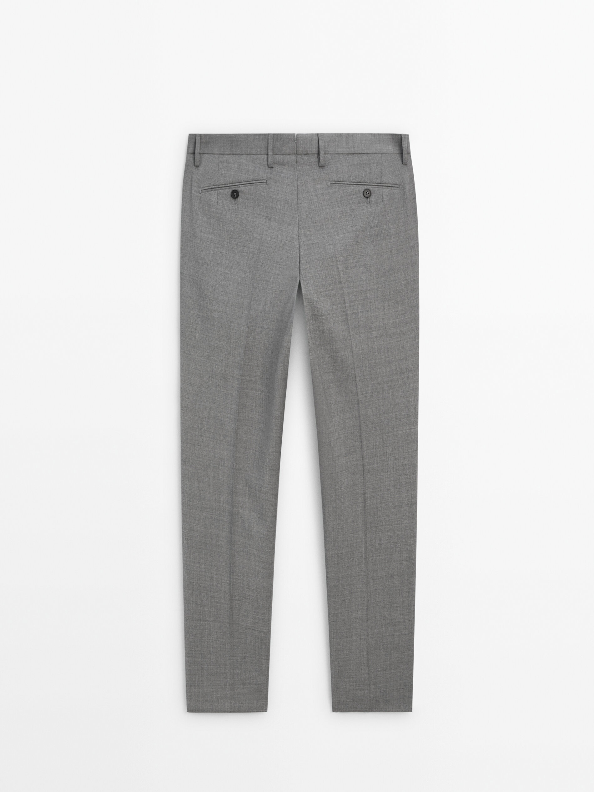 Grey 100% wool suit trousers · Grey · Dressy | Massimo Dutti