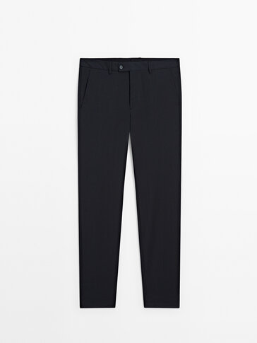 Blue comfort bi-stretch suit trousers