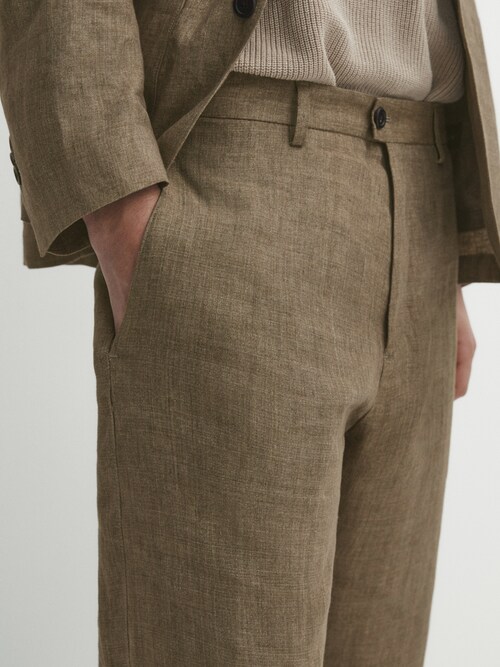100% linen suit trousers - Man