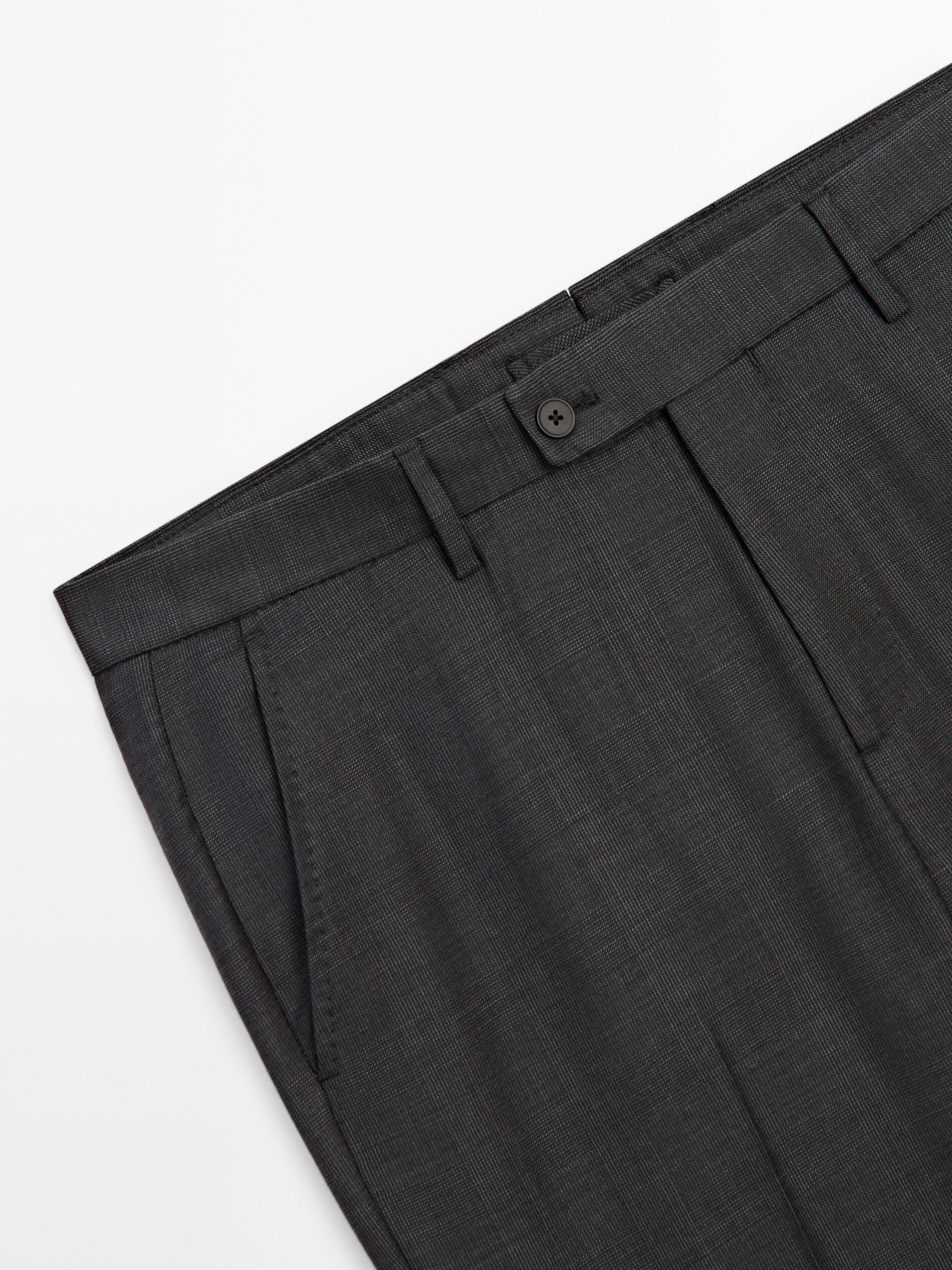 Pantalón traje gris cuadros 100% lana