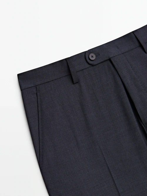 Blue 100% wool suit trousers · Navy Blue · Dressy