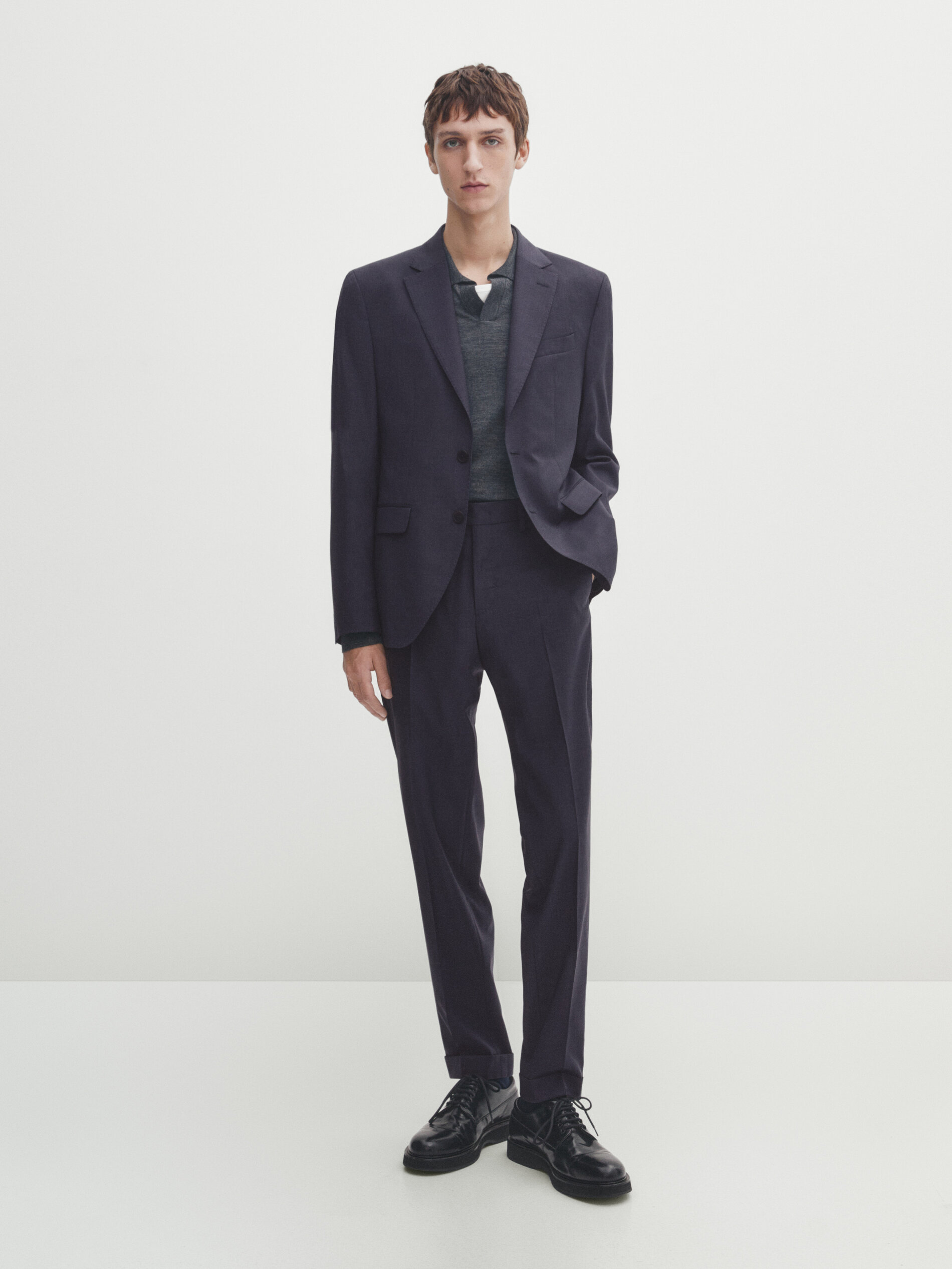 Three Piece Black Textured Formal Suit - Rian