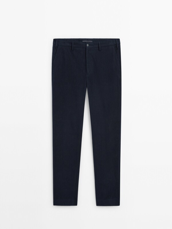 Striped cotton trousers co-ord · Navy Blue · Dressy | Massimo Dutti