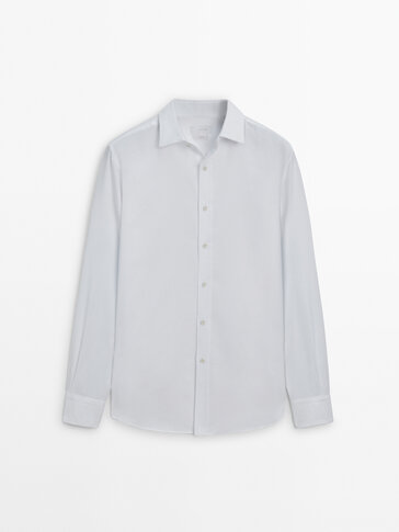 Slim-fit melange Oxford shirt