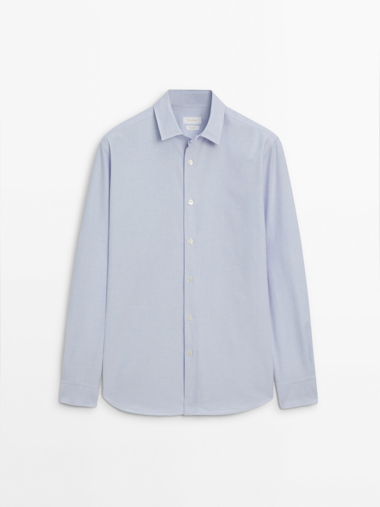 Massimo Dutti Dicht Gewebtes Hemd Aus Reiner Baumwolle In Blau