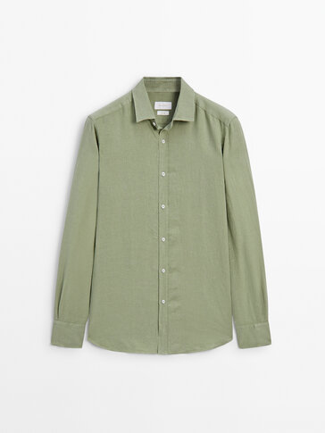 100% linen slim-fit shirt