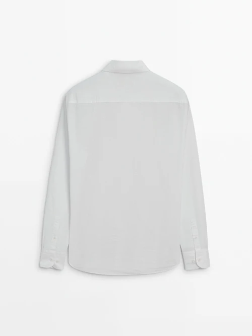 Camisa algodão estrutura seersucker regular fit