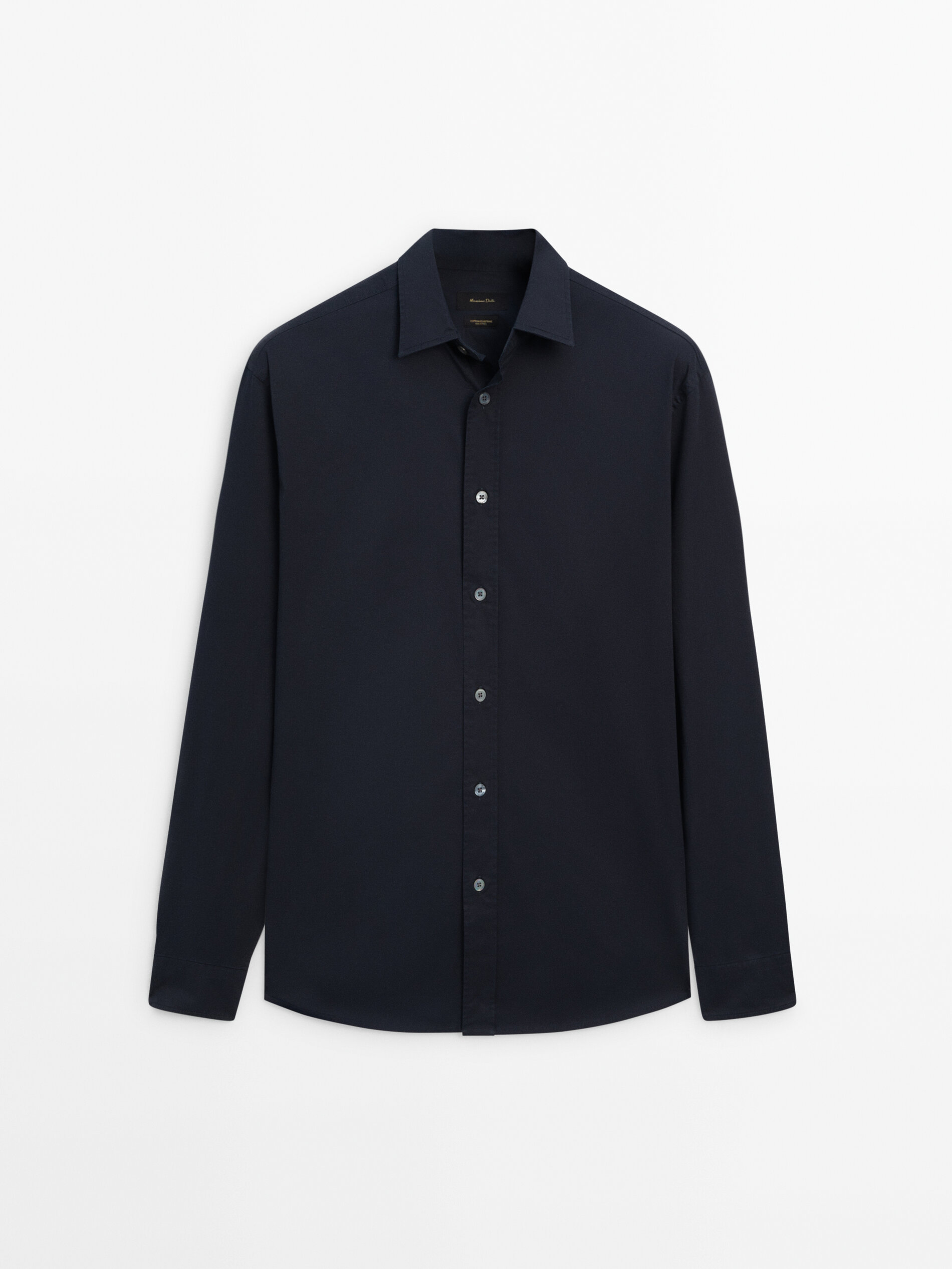 Stretch cotton store button up shirt