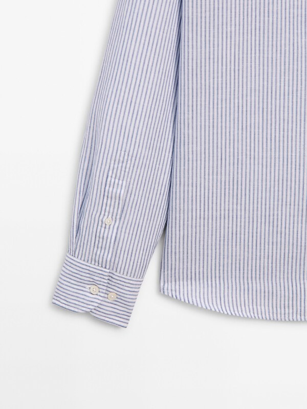 Regular-fit striped 100% linen shirt · Striped · Shirts | Massimo Dutti