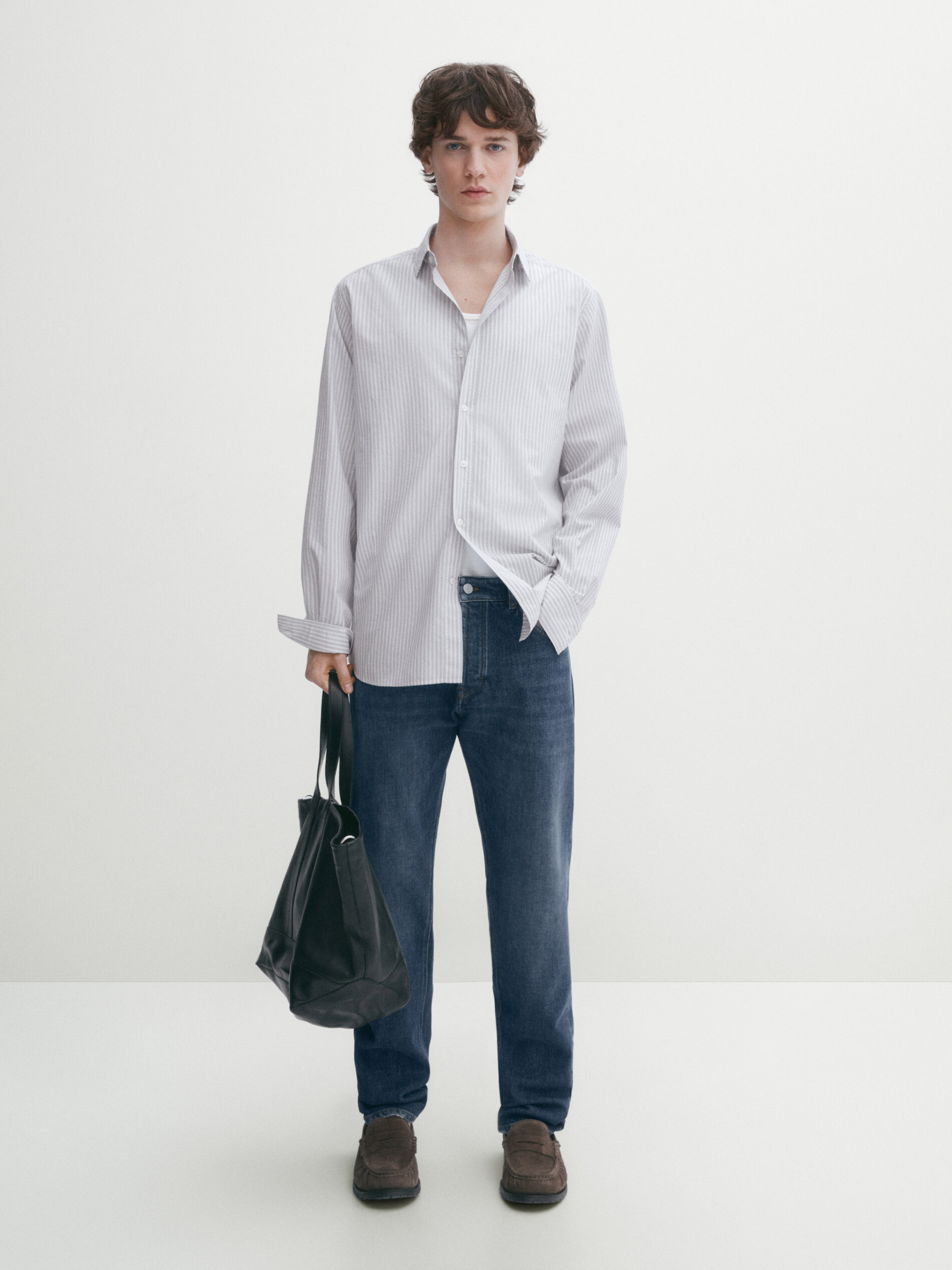 Regular fit stripes shirt · Himmelblau · Hemden | Massimo Dutti 