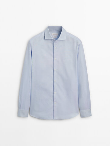 Easy iron slim fit check texture shirt