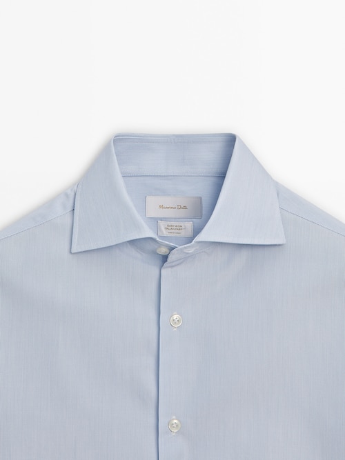 Camisa engomar fácil Slim Fit - Azul marinho - HOMEM