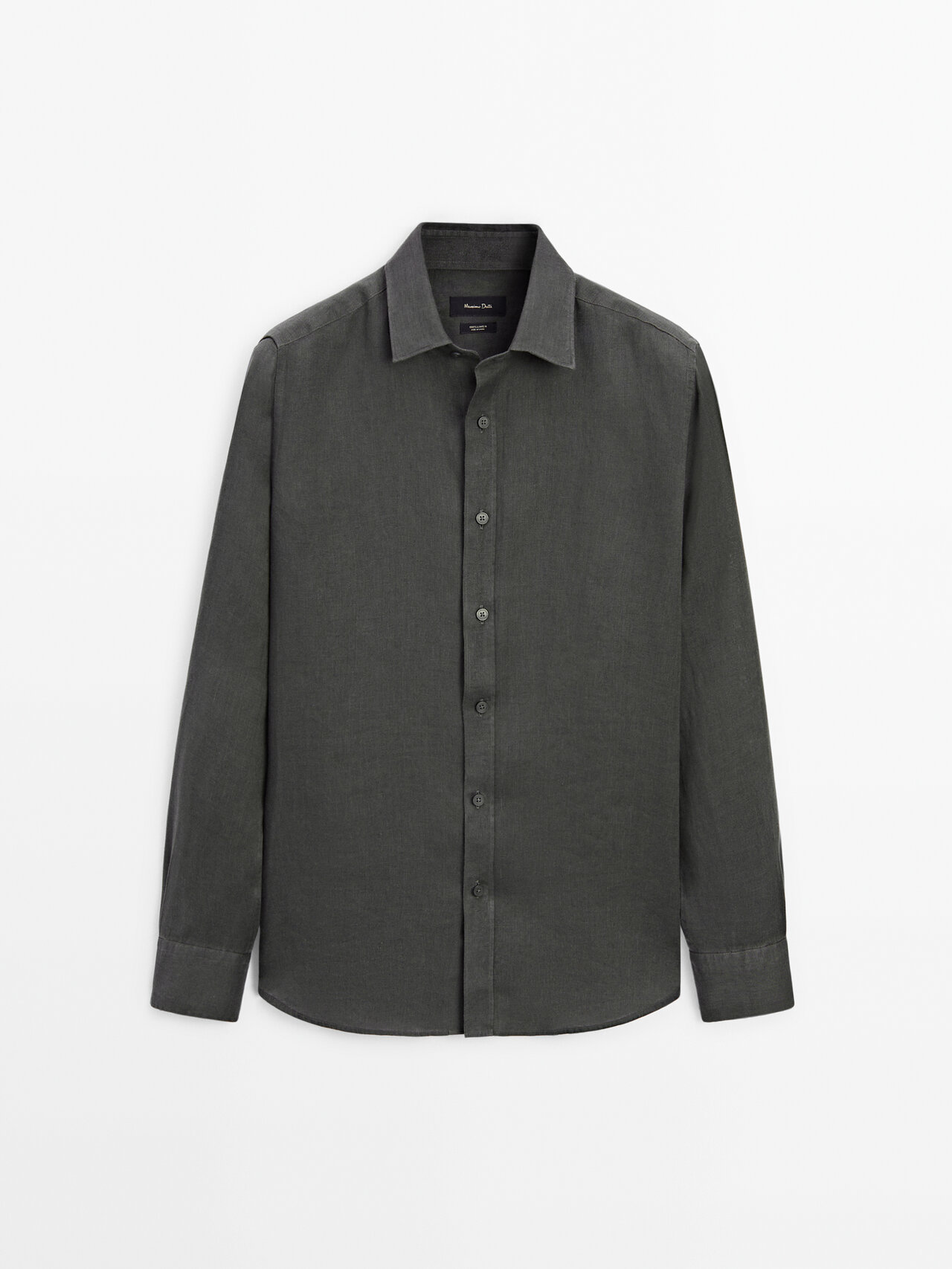 Massimo Dutti Dyed Thread Regular Fit Linen Shirt In Multicolor