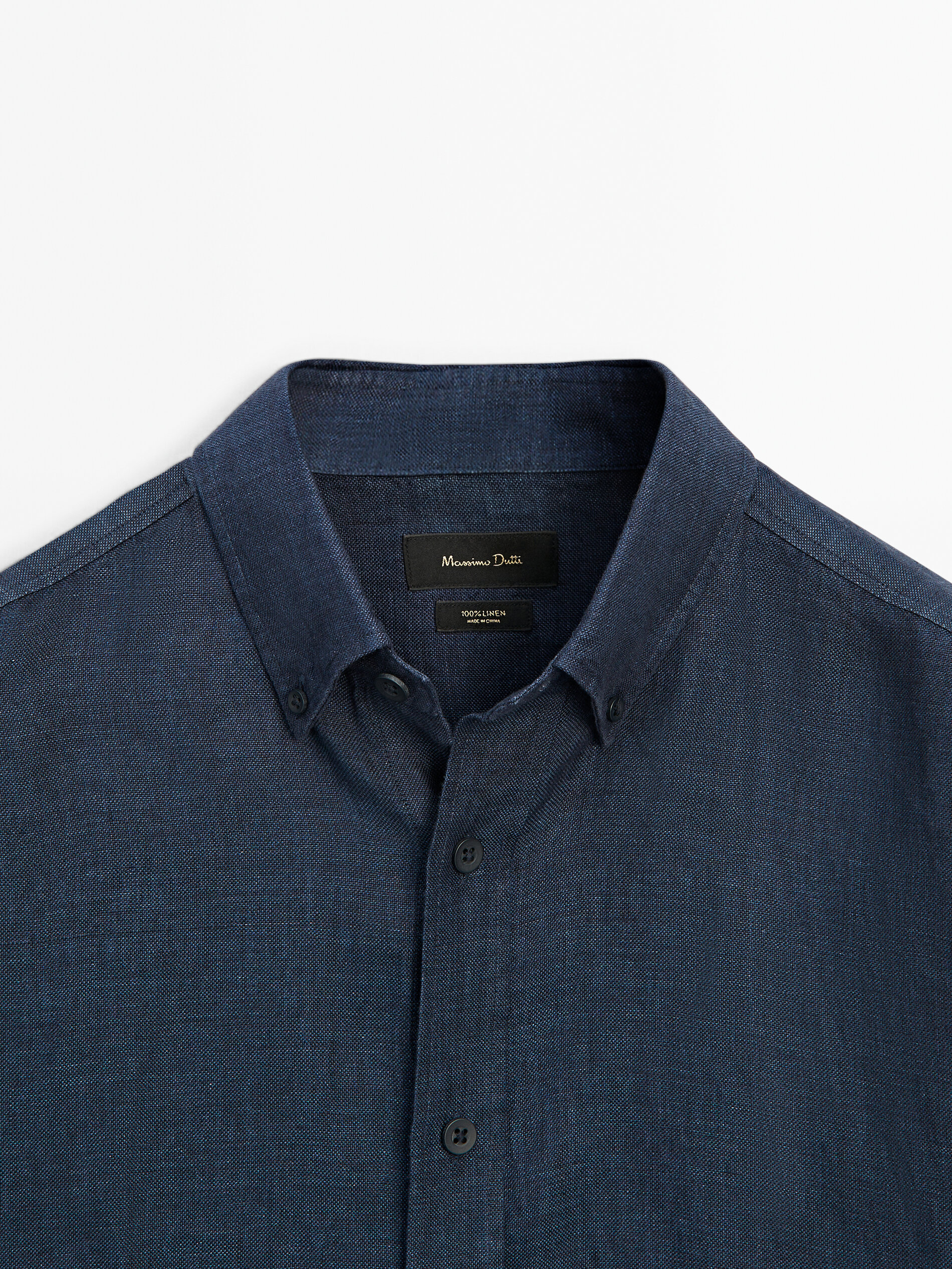 100% linen regular fit shirt · Navy Blue, Dark Grey, Green, Blue