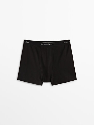 Cotton boxer shorts Black Homewear Massimo Dutti