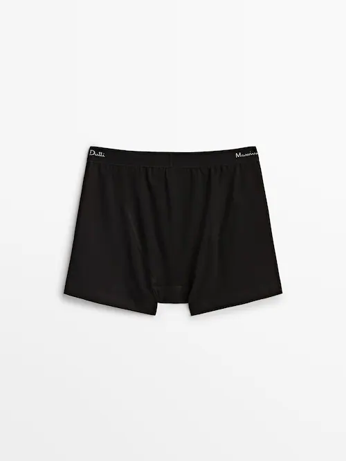 Men Black Print Boxer Shorts