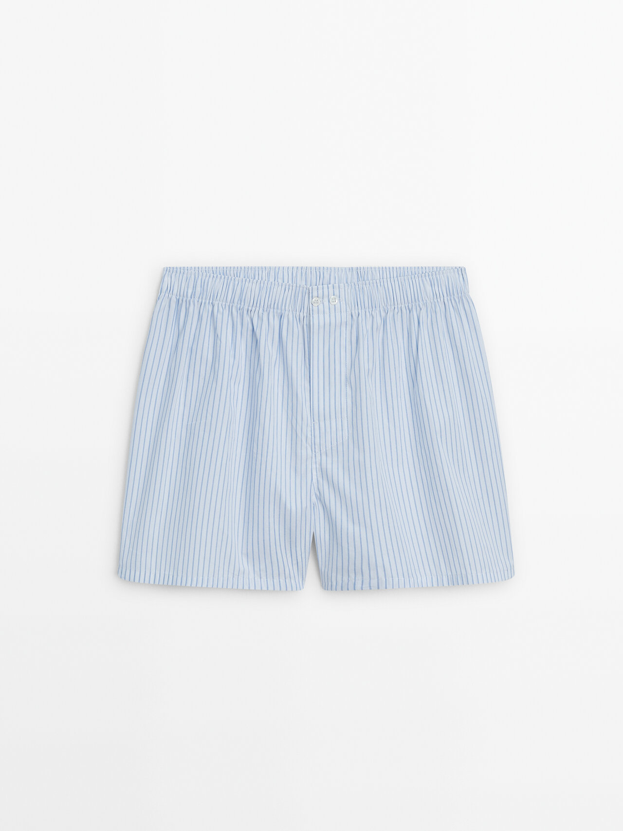 Massimo Dutti Striped Poplin Boxers In White