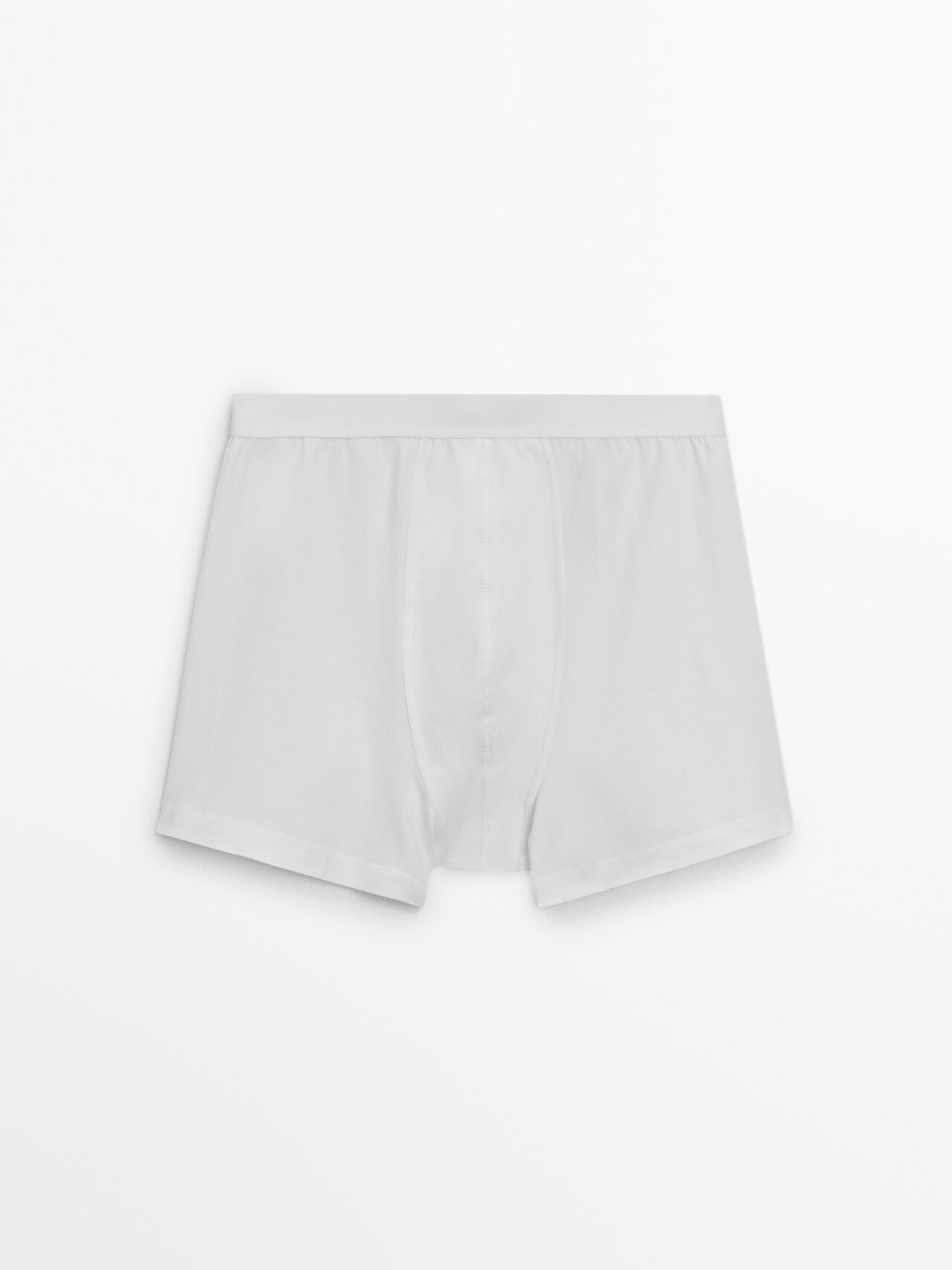 Shop Massimo Dutti Unifarbene Boxershorts Aus Baumwollmischgewebe In Weiss