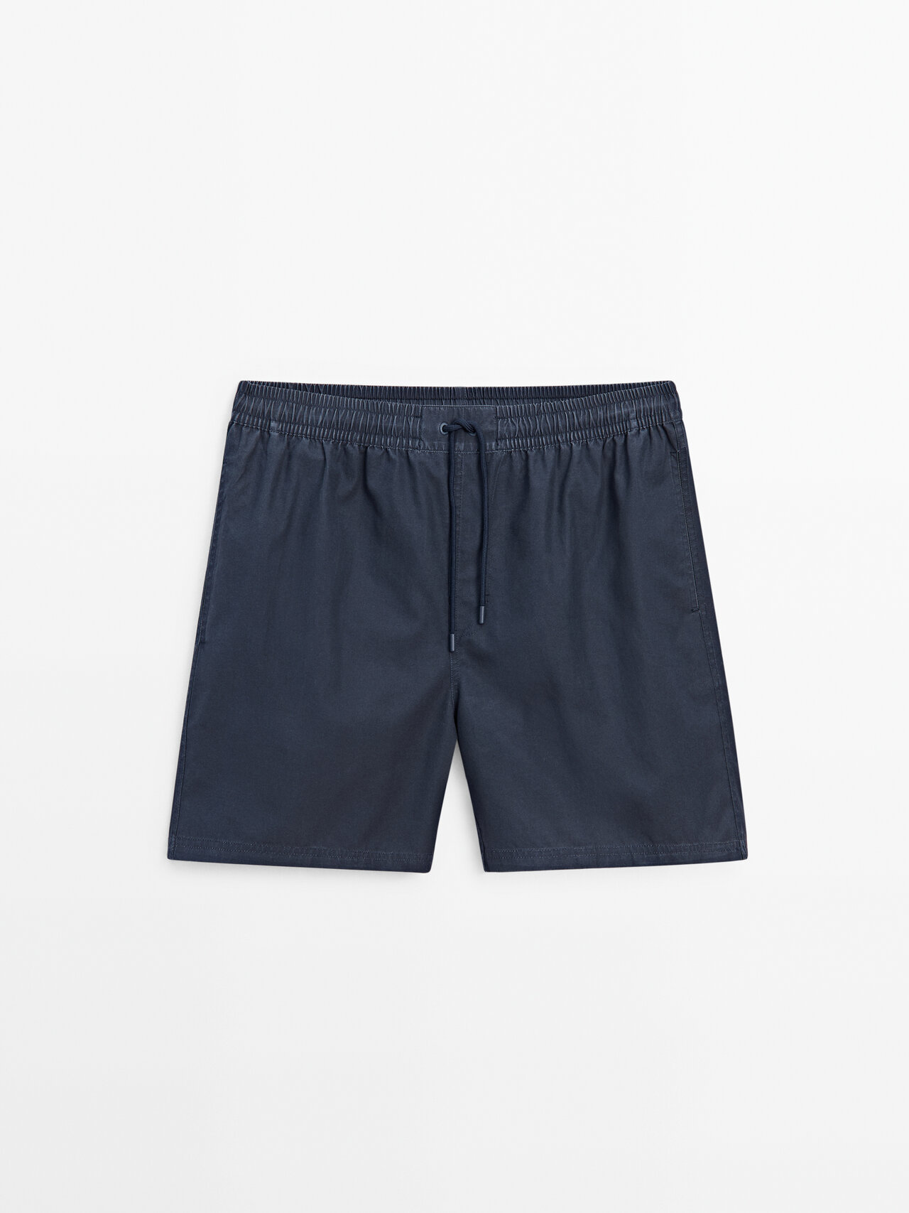 Massimo Dutti Plain Pigment Swimsuit Trunks In Navy Blue