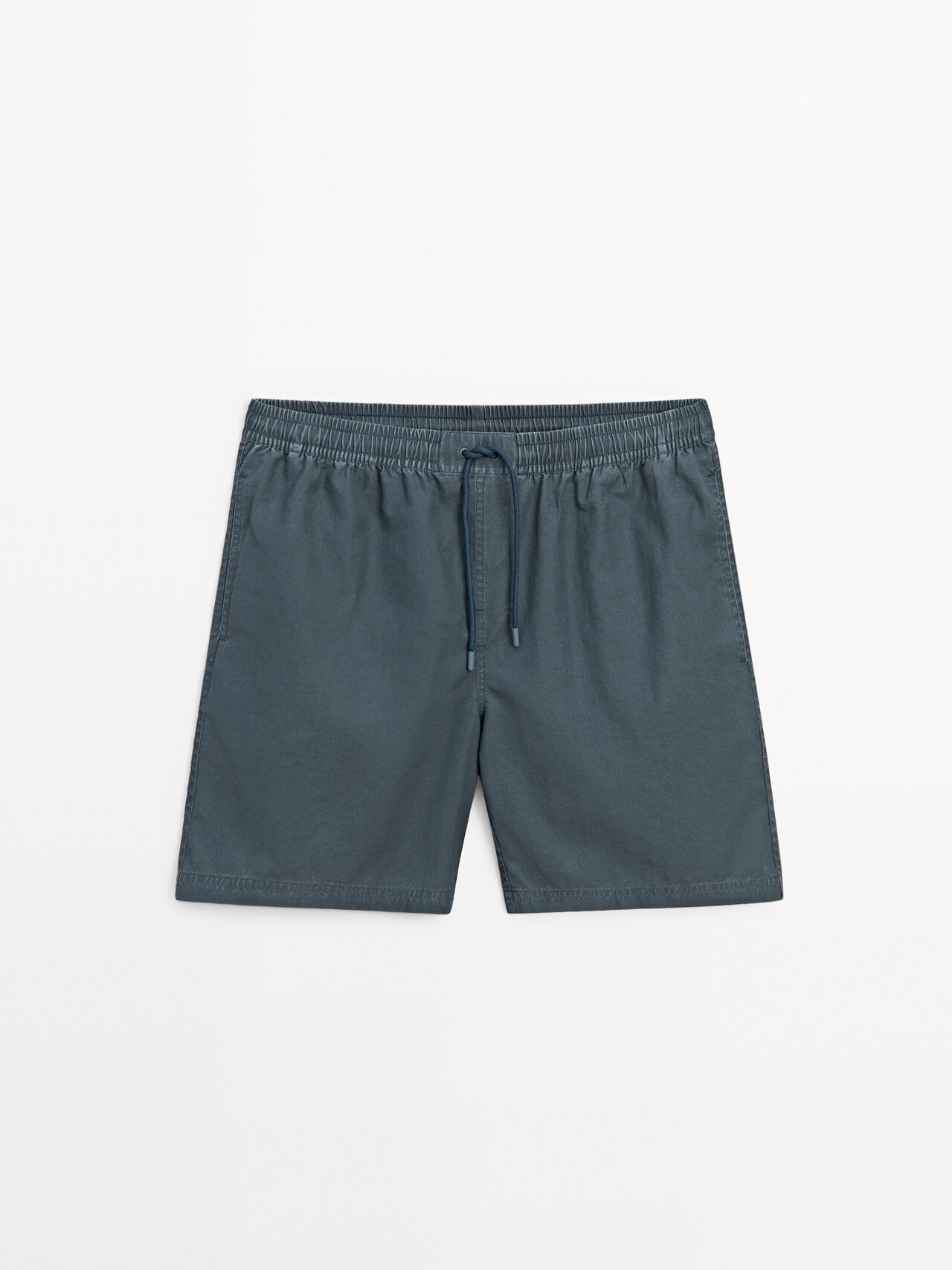 Massimo Dutti Plain Pigment Swimsuit Trunks In Steel