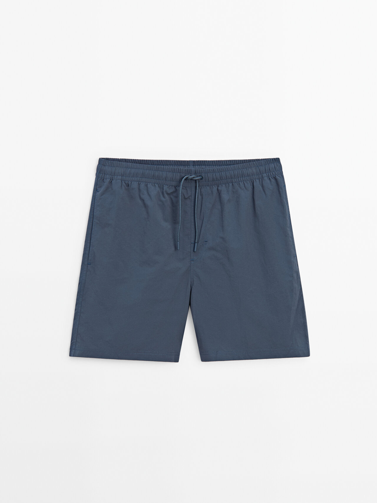 Massimo Dutti Plain Swimsuit Trunks In Grey Blue