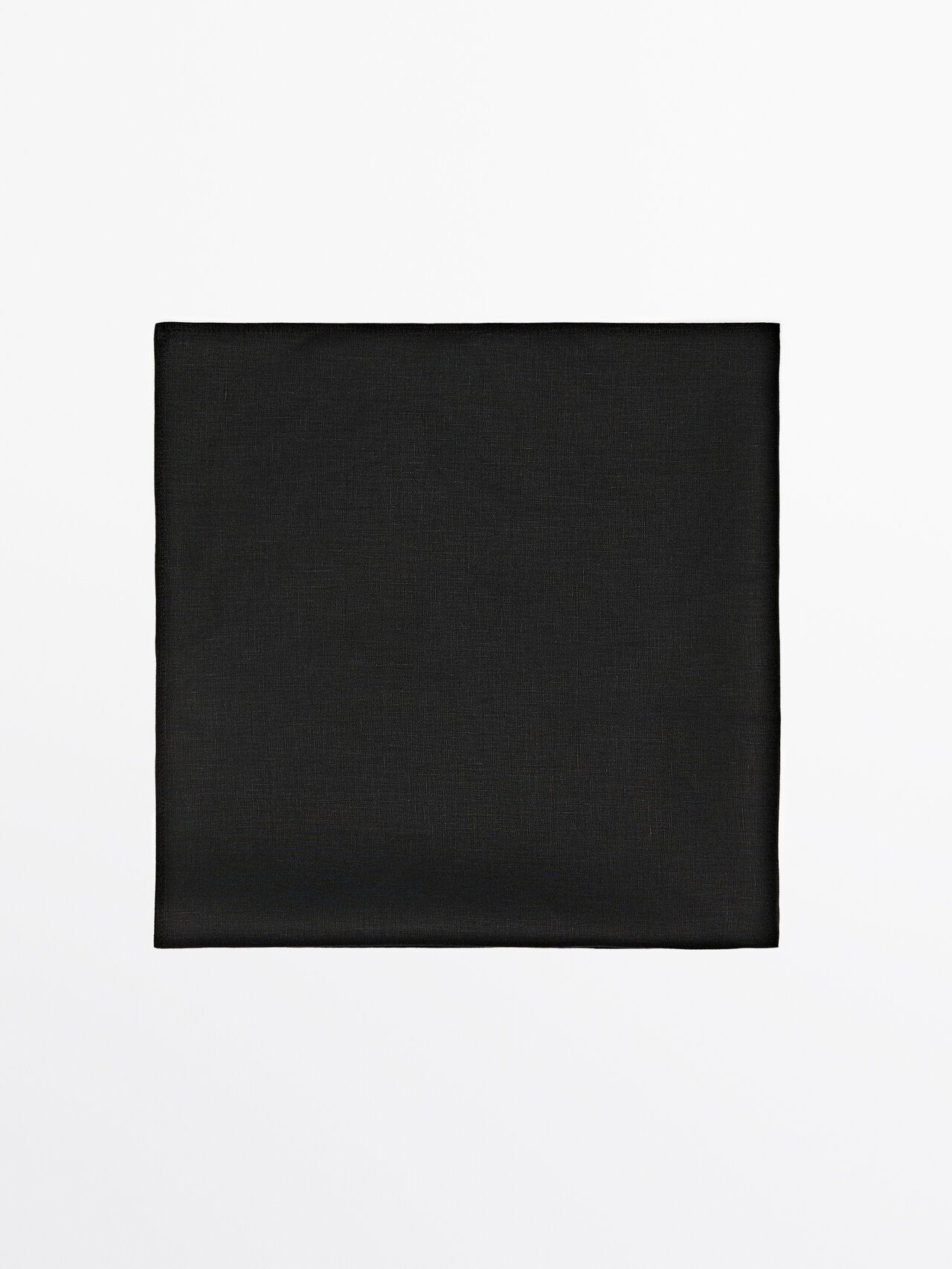 Massimo Dutti Plain Linen Bandana In Black
