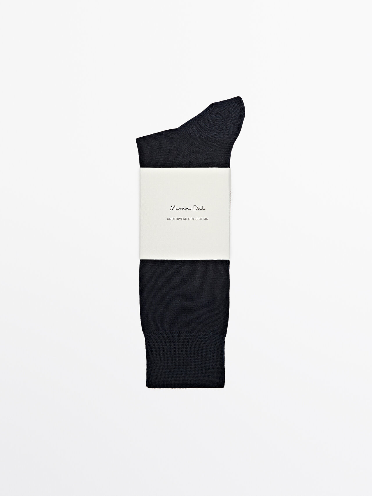 Shop Massimo Dutti Mercerised Cotton Blend Long Socks In Navy Blue