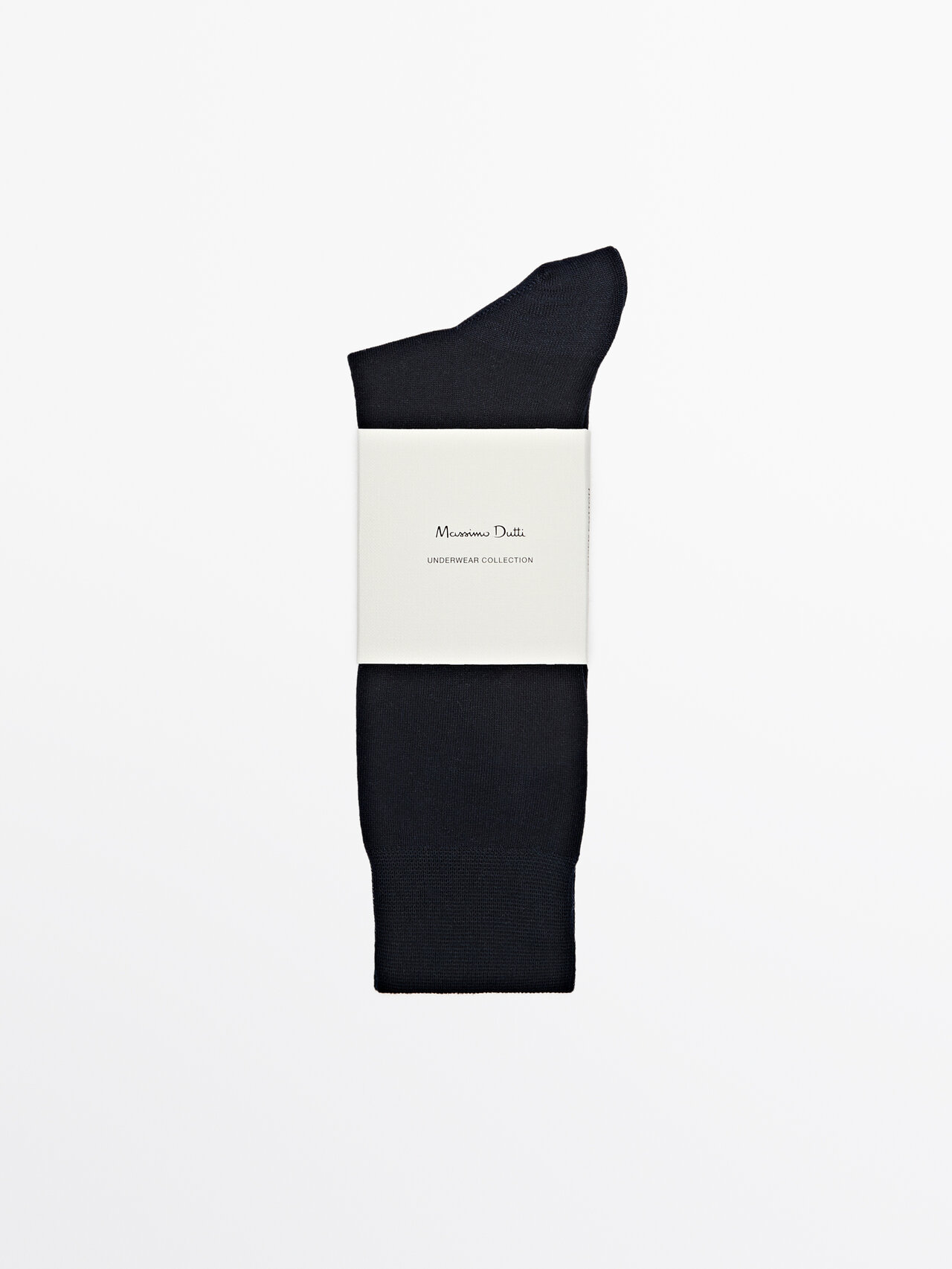 Massimo Dutti Mercerised Cotton Blend Long Socks In Navy Blue