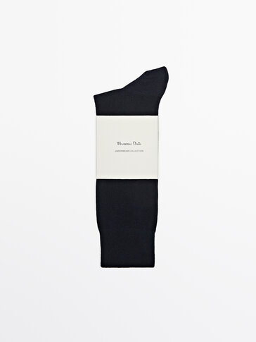 Mercerised cotton blend long socks
