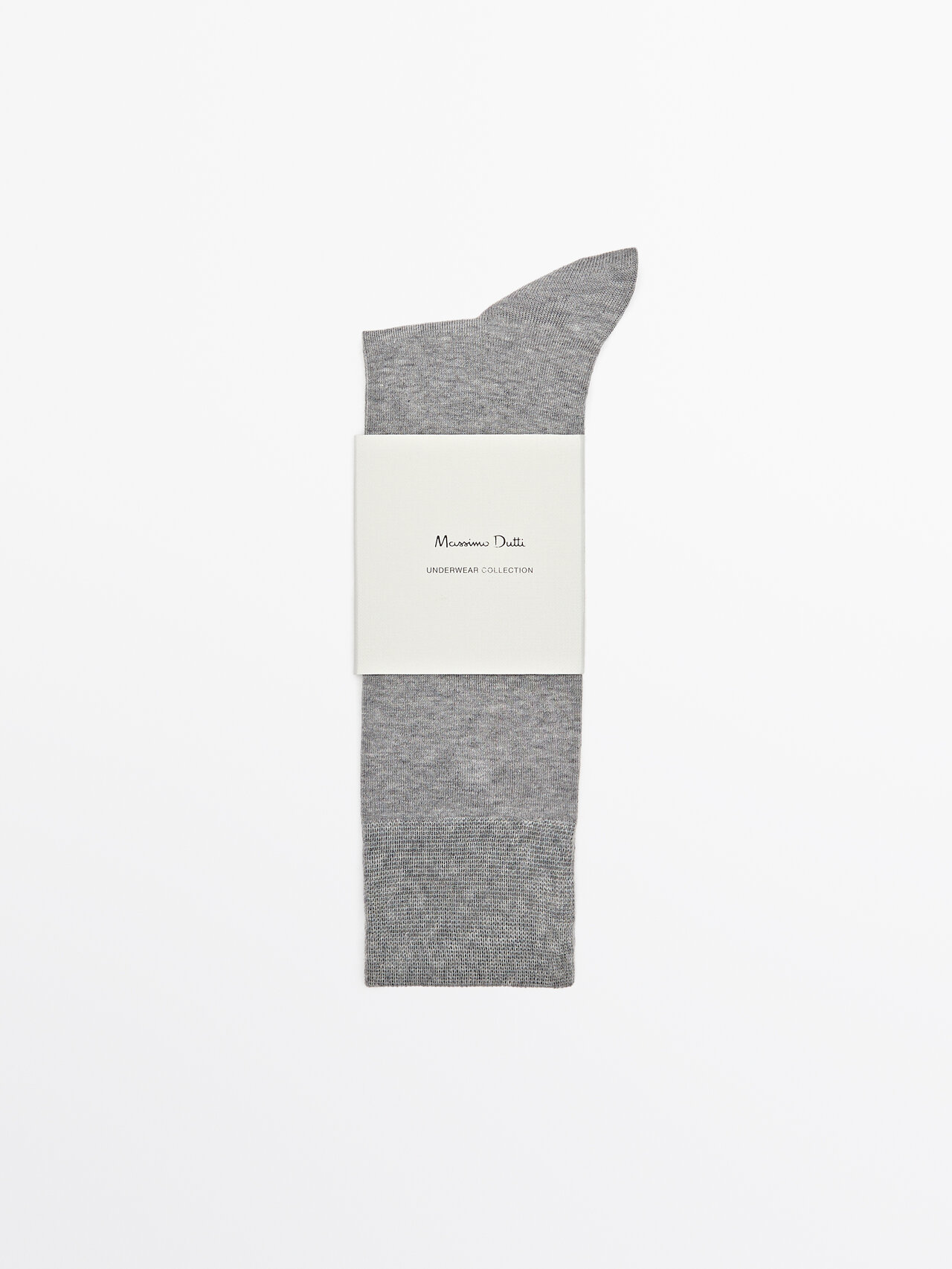Shop Massimo Dutti Mercerised Cotton Blend Long Socks In Pearl Grey