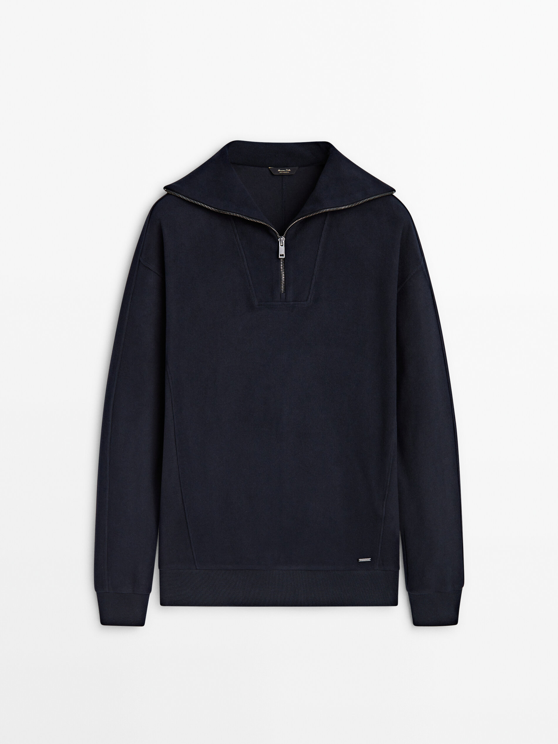 Mock neck zip-up sweatshirt