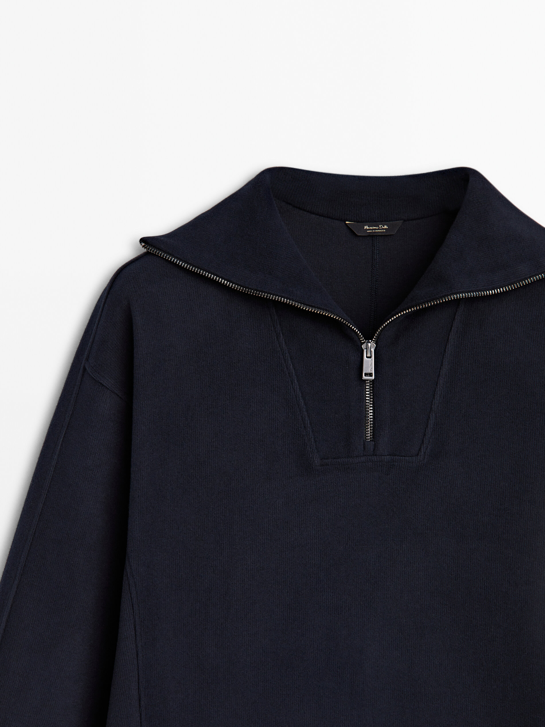 Mock neck zip-up sweatshirt