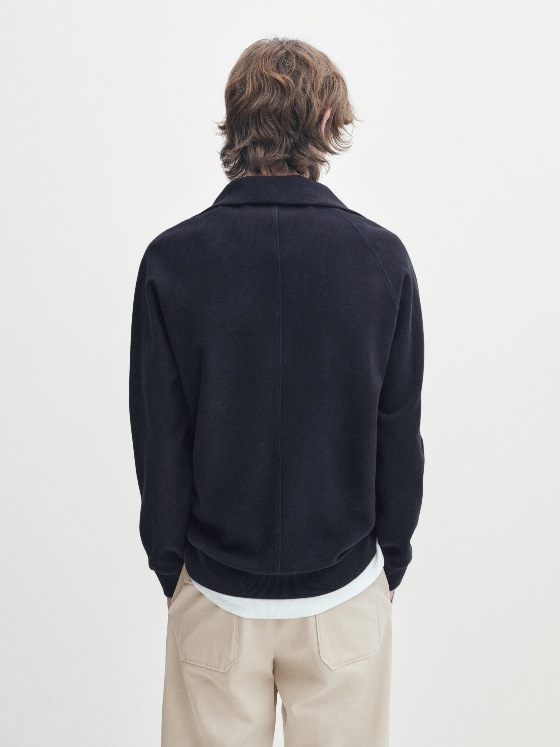 Mock neck zip-up sweatshirt