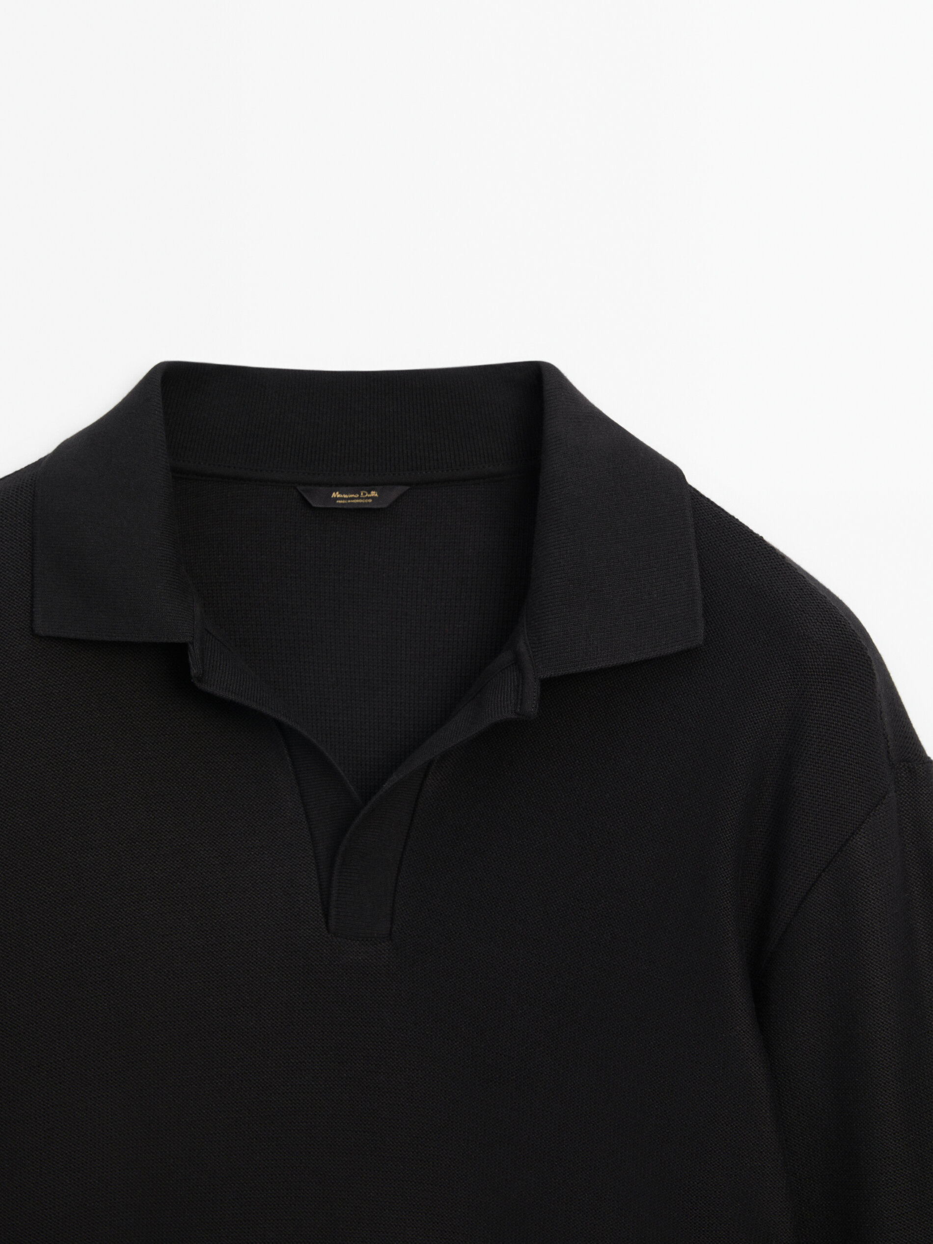 Textured cotton blend polo shirt