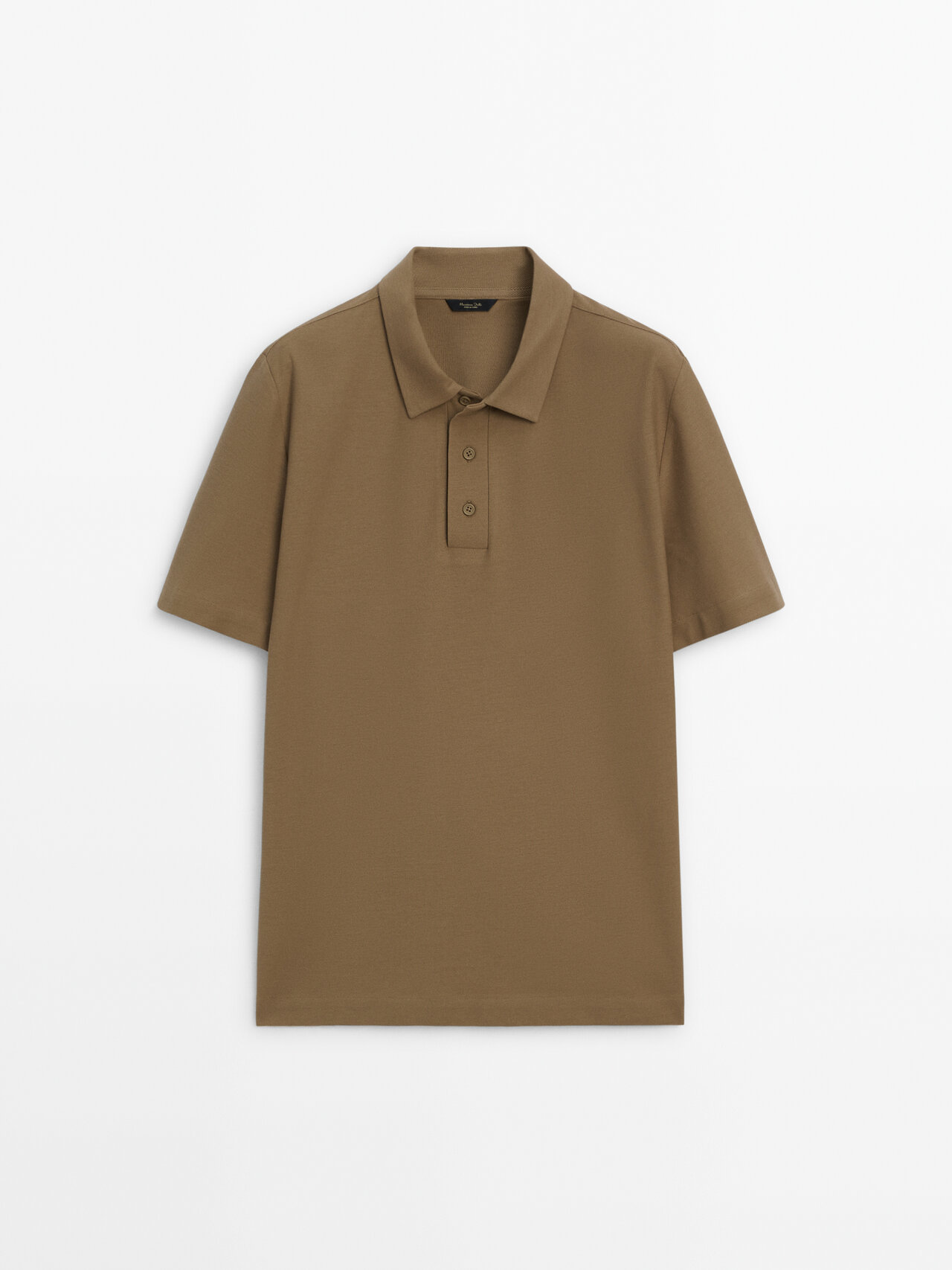 Shop Massimo Dutti Kurzärmeliges Poloshirt Aus Baumwolle Mit Diagonalem Micro-twill In Brown
