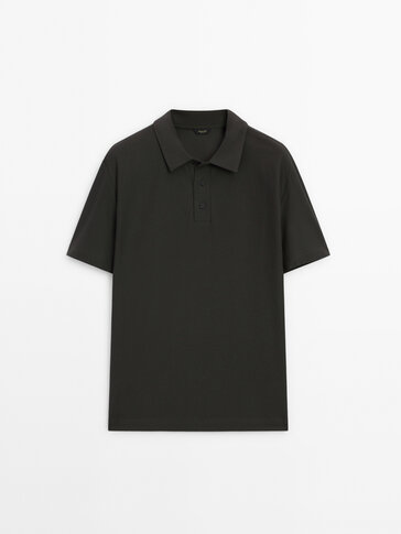Kurzärmeliges Poloshirt aus Baumwolle mit diagonalem Micro-Twill