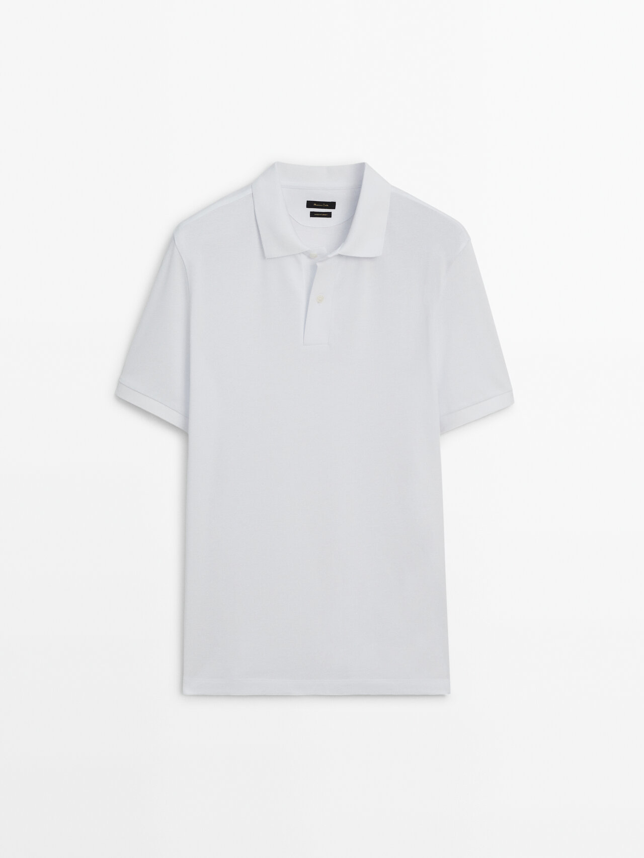 Massimo Dutti Poloshirt Aus Baumwollpikee Mit Mikrostruktur In White