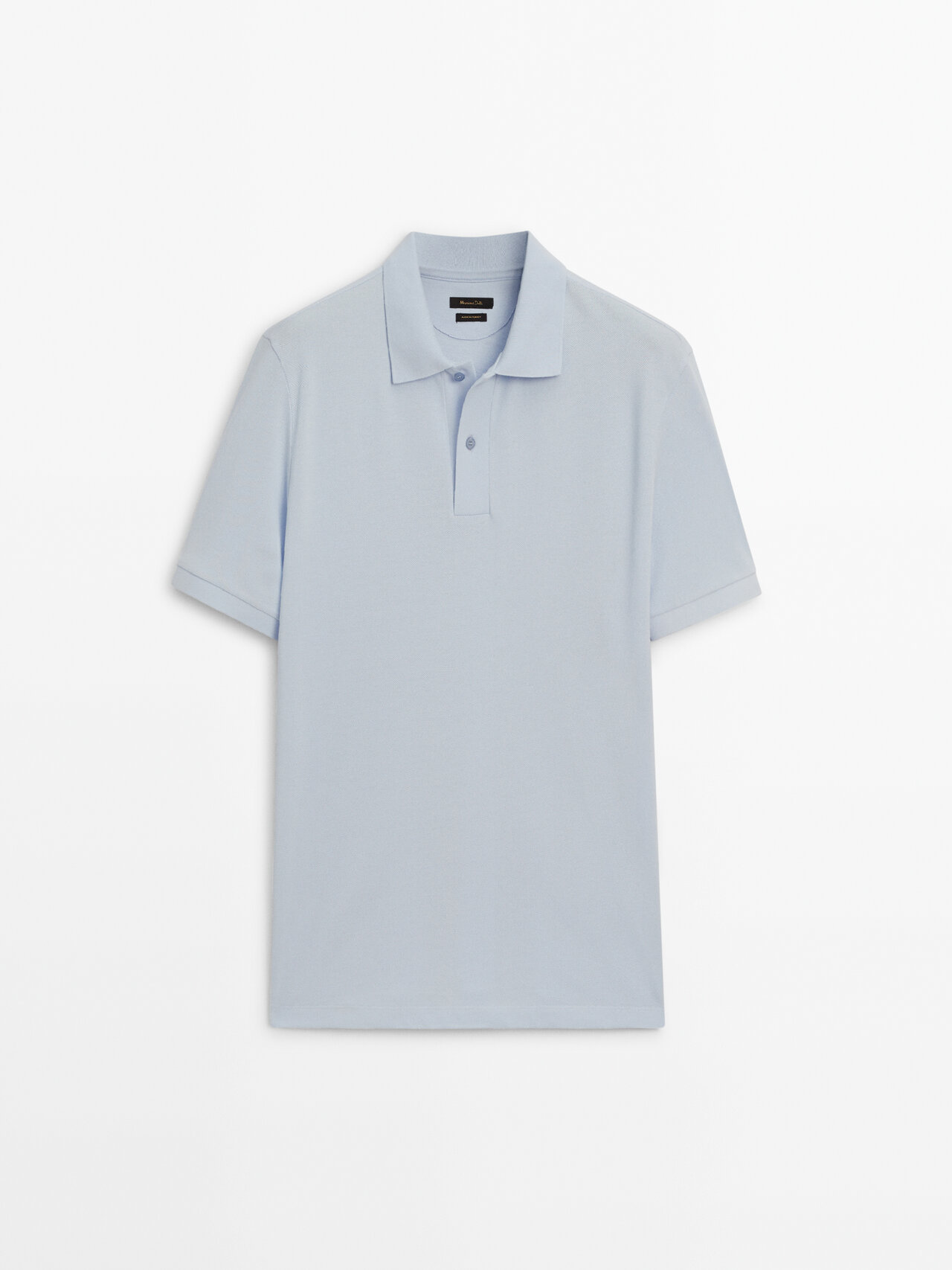 Massimo Dutti Poloshirt Aus Baumwollpikee Mit Mikrostruktur In Light Blue