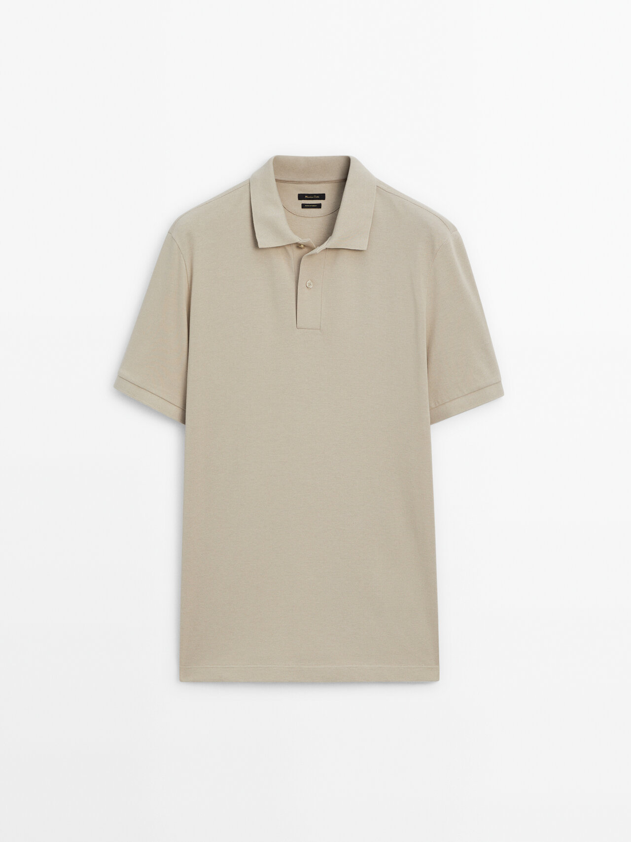 Massimo Dutti Poloshirt Aus Baumwollpikee Mit Mikrostruktur In Sand