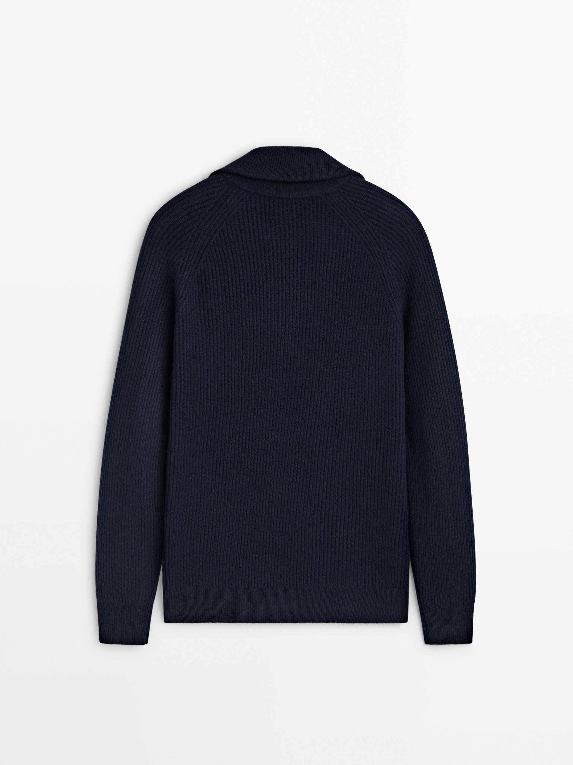 Mock neck knit sweater with zip
