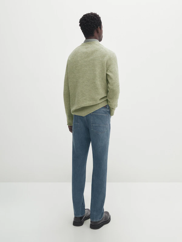 Brushed wool blend knit sweater · Pale Green, Charcoal · Sweaters And ...