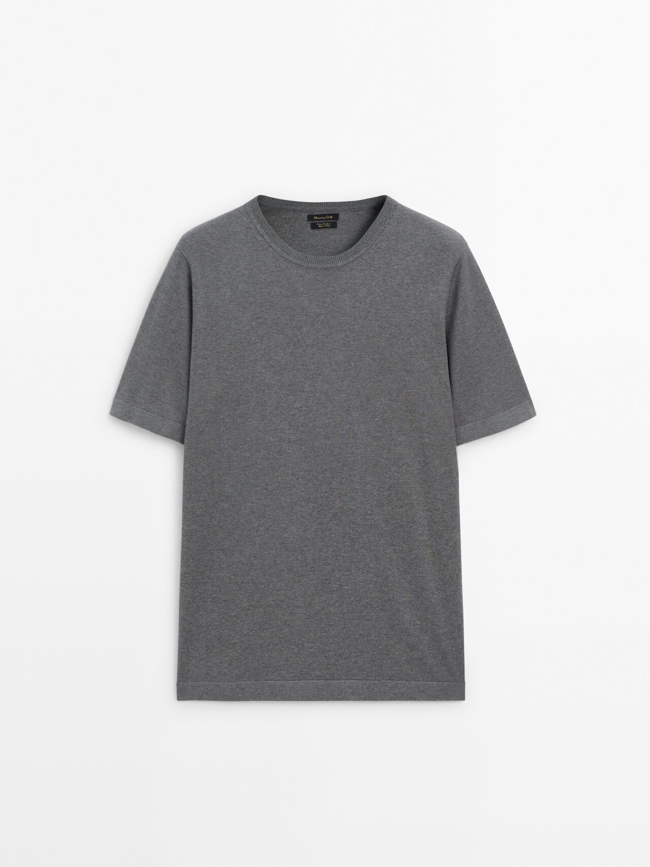 Shop Massimo Dutti Cotton Blend Short Sleeve Sweater In Anthracite Grey