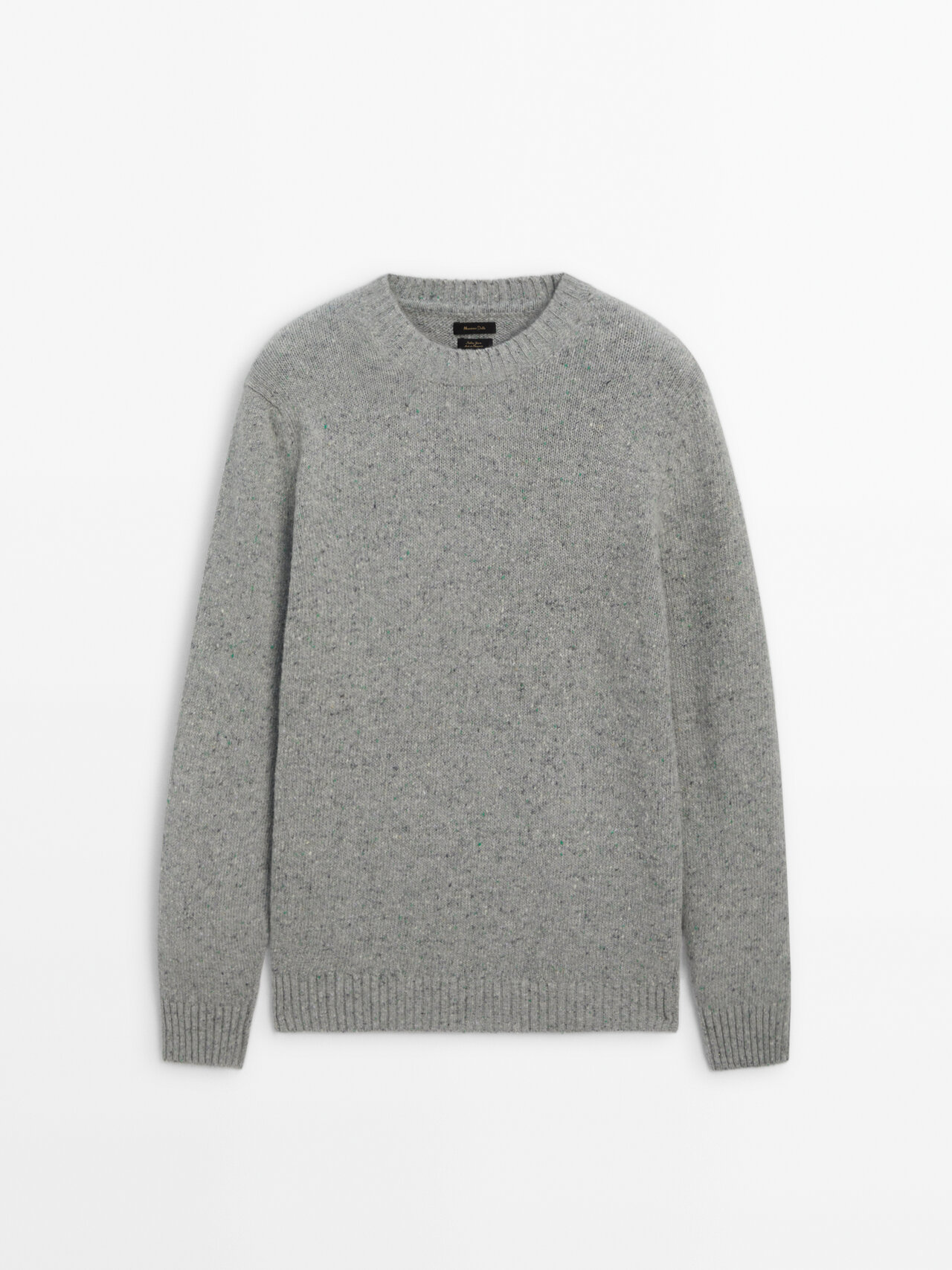 Massimo Dutti Crew Neck Knop Yarn Sweater In Grau Meliert ModeSens - Main Image