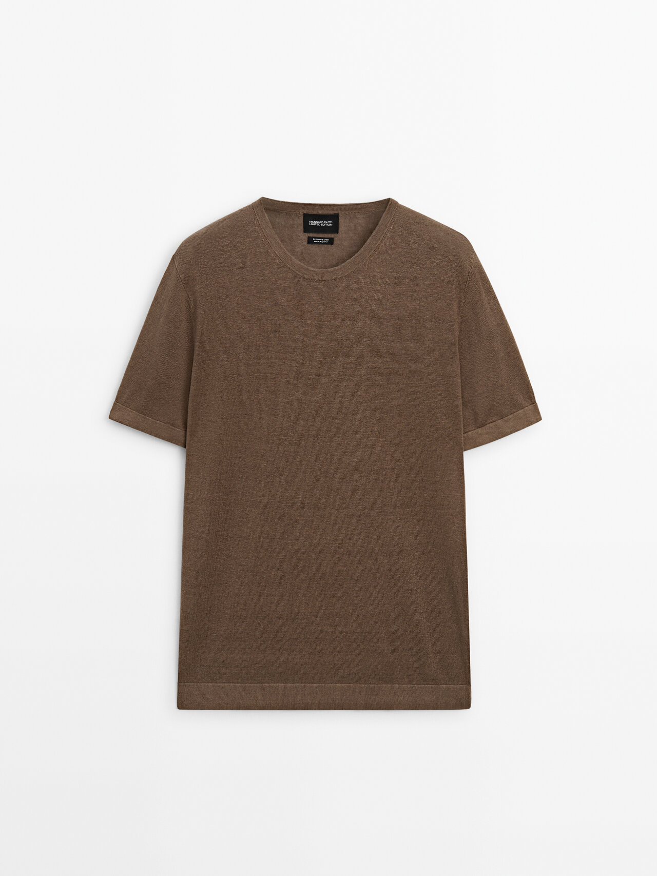 Shop Massimo Dutti Knit Short Sleeve Linen Sweater In Ochre