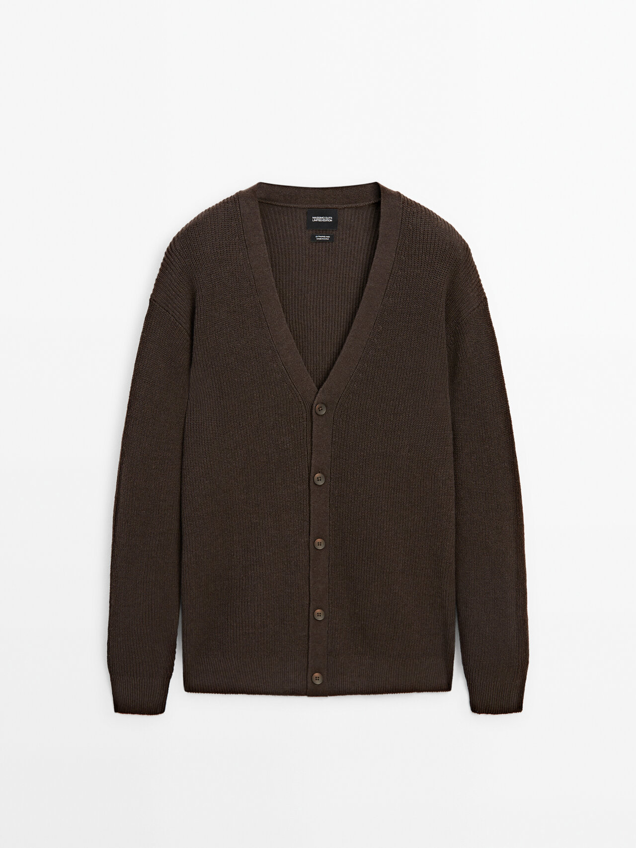 Shop Massimo Dutti Knit Cardigan With Buttons In Washed