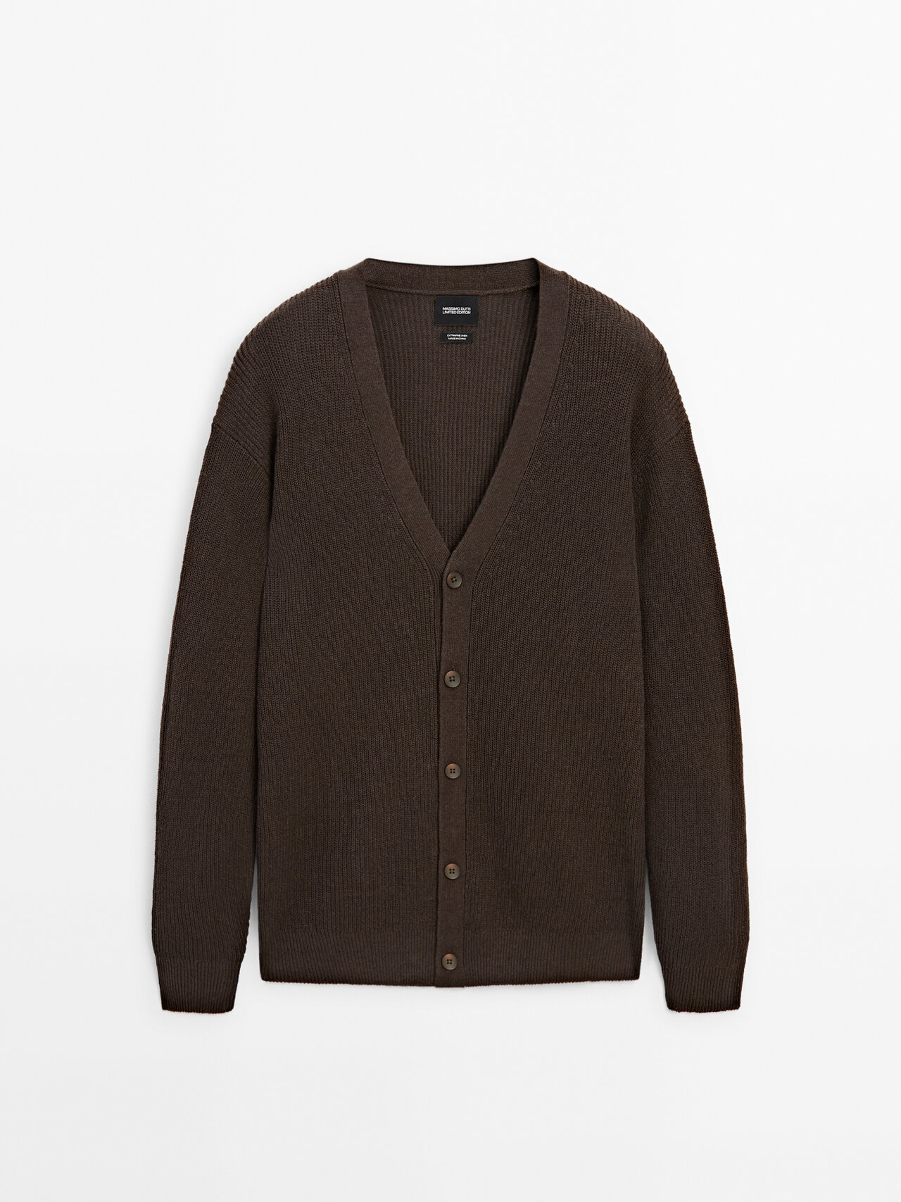 Massimo Dutti Knit Cardigan With Buttons In Washed