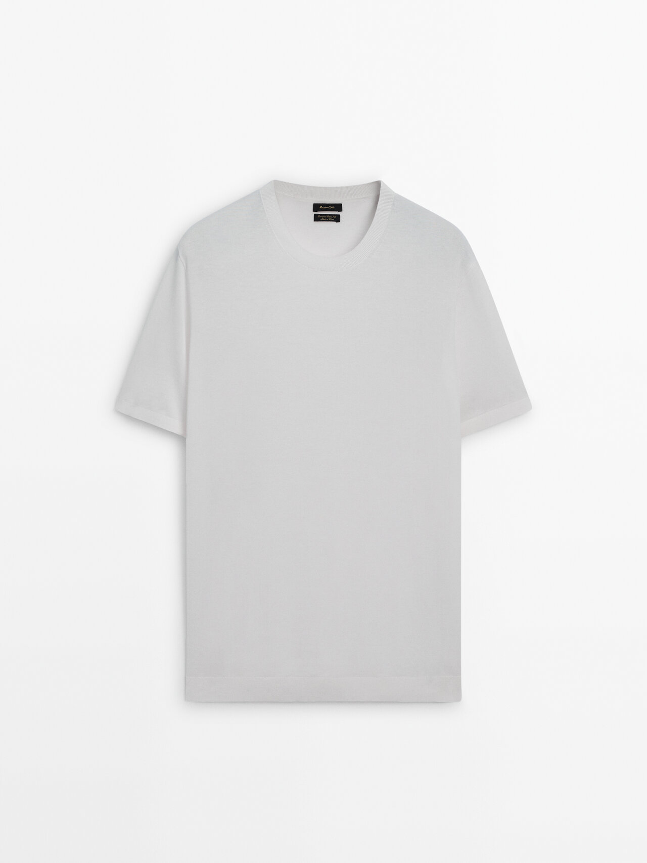 Massimo Dutti Cotton-silk Blend Sweater With Short Sleeves In Cream