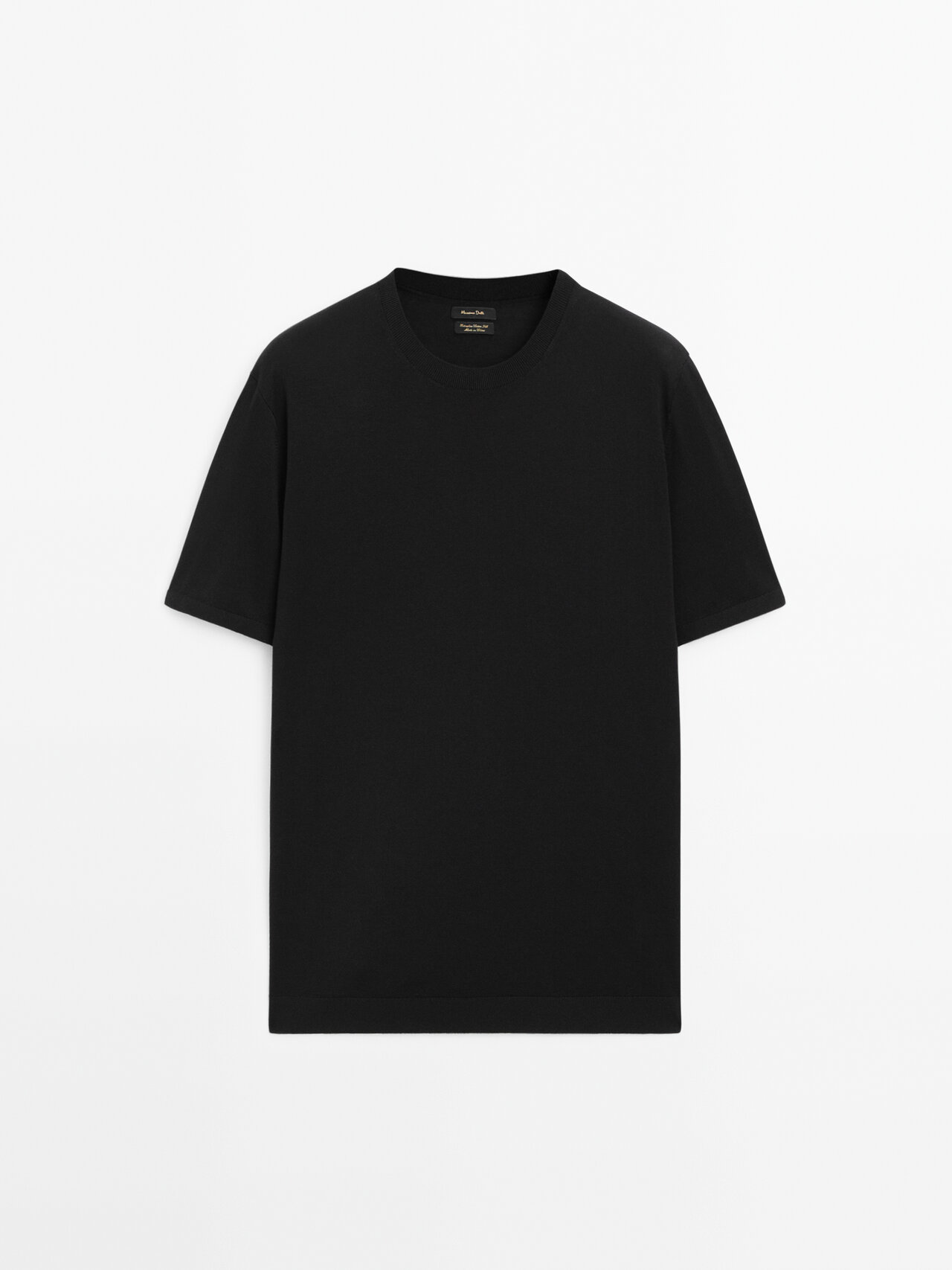 Shop Massimo Dutti Cotton-silk Blend Sweater With Short Sleeves In Black