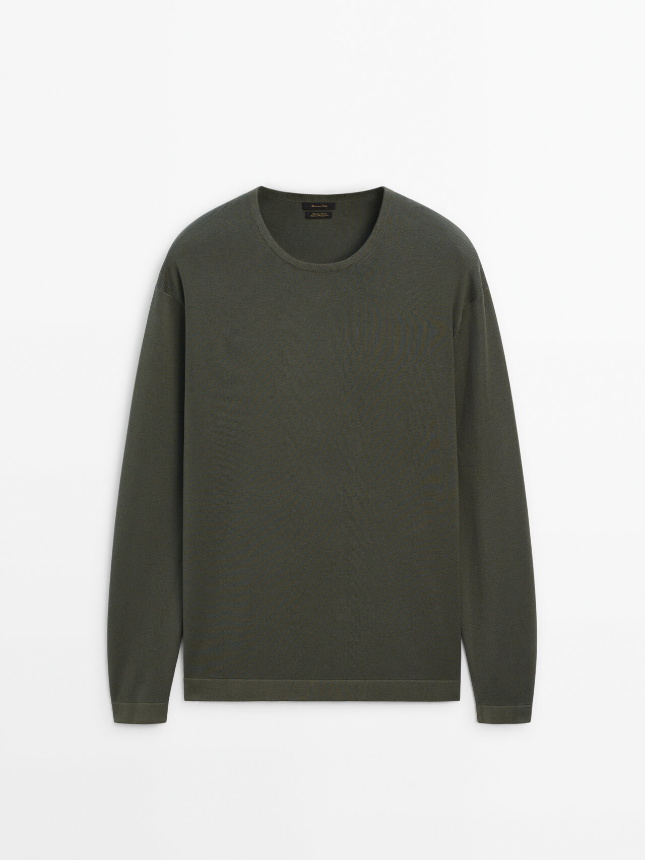 Massimo Dutti Crew Neck Knit Sweater In Dunkelgrün